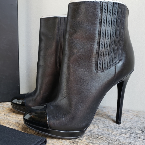 Brian Atwood Black Fragola Ankle Boots - Picture 2 of 12